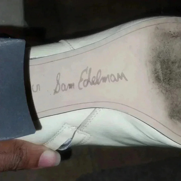 Sam Edelman Hilty Off White Patent Leather Ankle Boot Size 5 - Picture 4 of 7